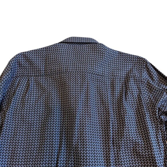 Visconti Black Long Sleeve Button-Down Shirt Black Colorful Print Size Medium - Picture 8 of 12